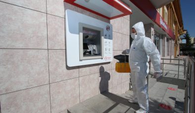 Banka ATM’leri dezenfekte edildi