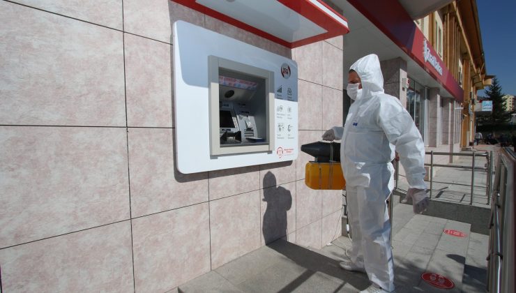 Banka ATM’leri dezenfekte edildi