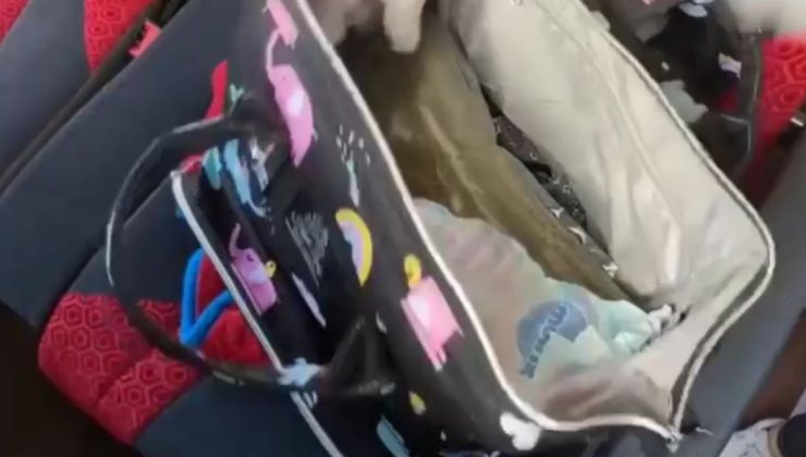 Bebek çantasına gizlenmiş uyuşturucu madde bulundu