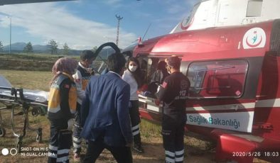 Hava ambulansı hayat kurtardı