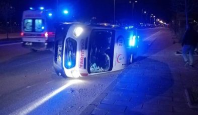 Kayseri de ambulans kazası