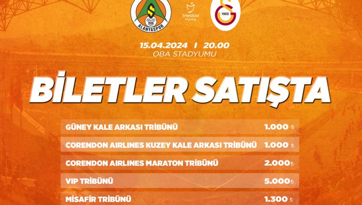Alanyaspor’ Galatasaray  maçı biletleri satışa çıktı