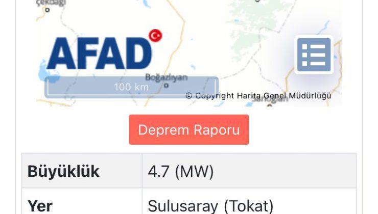Yozgat ile Tokat arasında 4.7 şiddetinde deprem Kayseri’de de hissedildi
