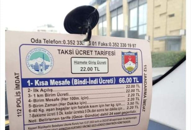 Kayseri’de hizmet gösteren taksici tarife fiyatlarına isyan etti