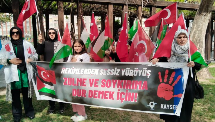 Kayseri’de sağlık çalışanlarından İsrail tepkisi