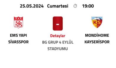 Sivasspor – Kayserispor maçı Cumartesi günü oynanacak
